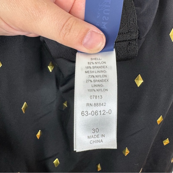 Swimsuits for All NWT Black Gold Studded One Piece Swimsuit Size 30 - Picture 6 of 7